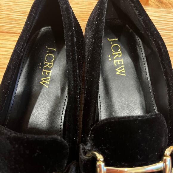 J.Crew Velvet Black Loafers Holiday Christmas Classic Quiet Luxury Preppy Size 5 - Picture 5 of 7